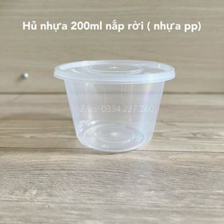 50 Hộp đựng nước chấm, gia vị, Hũ nước sốt tròn 100ml 200ml nắp rời