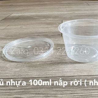 50 Hộp đựng nước chấm, gia vị, Hũ nước sốt tròn 100ml 200ml nắp rời