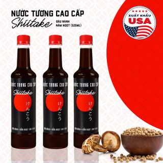 [Combo 3 Chai Nhựa 525ml] Nước Tương Cao Cấp Shiitake Làng Chài Xưa Lên Men Từ Nấm Ngọt Nhật Và Đậu Nành