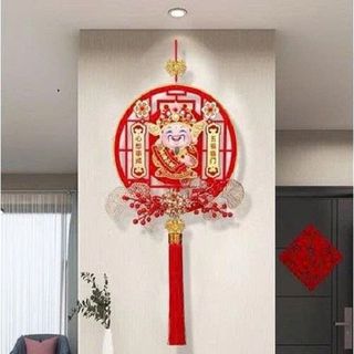 DẢI TREO THẦN TÀI LẮC ĐẦU KÈM BÔNG ĐÀO