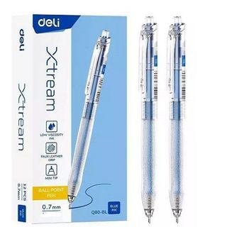 HỘP 12 BÚT DẦU DELI 0,7MM MÀU XANH EQ80-BL