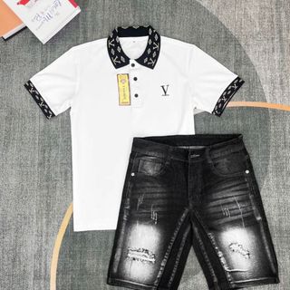 Combo áo polo trắng tay ngắn phối quần HSORT