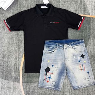 Combo áo polo trắng tay ngắn phối quần HSORT