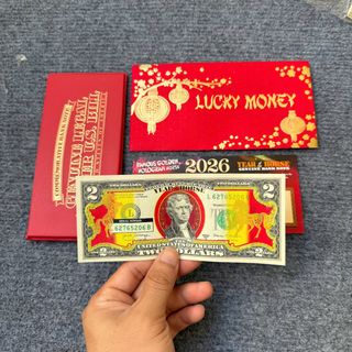 Sỉ 2 Đô Hình Con Ngựa Mạ Vàng In màu 3D Full Phụ Kiện Lì Xì Tết 2026