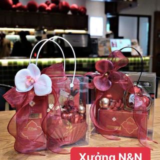 túi quà quai đen trắng trang trí giỏ tết ( Hàng Gía Tận Xưởng)
