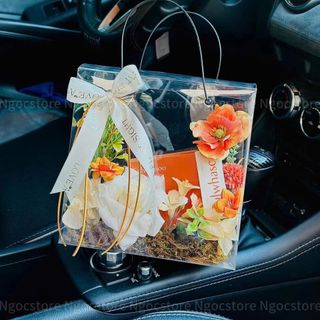 túi quà quai đen trắng trang trí giỏ tết ( Hàng Gía Tận Xưởng)