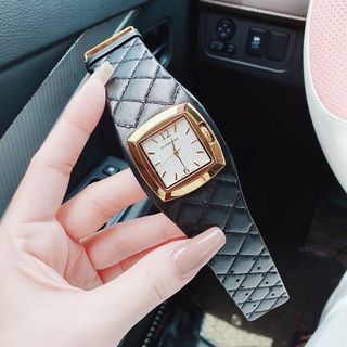 ĐỒNG HỒ NỮ CAO CẤP BUBBERI PHIÊN BẢN HEMET COLLIER DÂY DA MẶT VUÔNG NIỀNG THÉP VÀNG