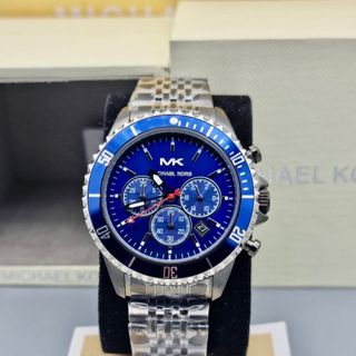 ĐỒNG HỒ NAM CAO CẤP MICHAEL CHONOGRAP DÂY THÉP ĐEN MẶT XANH FULLBOX