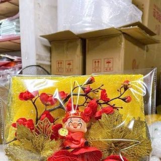 Set phụ kiện hoa trang tria giỏ quà tết, trang trí tết thung 100set ( Hàng Giá Tận Xưởng )