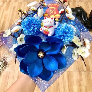 Set phụ kiện hoa trang tria giỏ quà tết, trang trí tết thung 100set ( Hàng Giá Tận Xưởng )