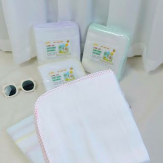 Set 10 khăn sữa xô viền xuất nhật cho bé - 3 lớp/4 lớp