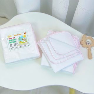 Set 10 khăn sữa xô viền xuất nhật cho bé - 3 lớp/4 lớp
