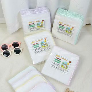 Set 10 khăn sữa xô viền xuất nhật cho bé - 3 lớp/4 lớp