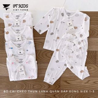 Bộ dài tay thun lạnh cho bé size 1-3, có chọn size