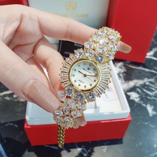 ĐỒNG HỒ NỮ CAO CẤP RODAL DÂY THÉP GOLD ĐÍNH ĐÁ SWAROSKI