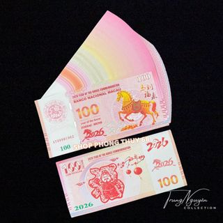 Sỉ Tiền Ngựa Macao Mệnh Giá 100 Patacas - Tiền Con Ngựa 2026 Lì Xì Tết