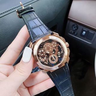 XẢ KHO ĐỒNG HỒ NAM TRUNG CẤP PVLGARI DÂY DA MẶT GIẢ CƠ