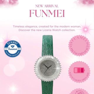 SET ĐỒNG HỒ NỮ CHÍNH HÃNG FUNMEI F2077 MẶT PHA LÊ TRẮNG FULLBOX TEM KÈM DÂY CHUYỀN