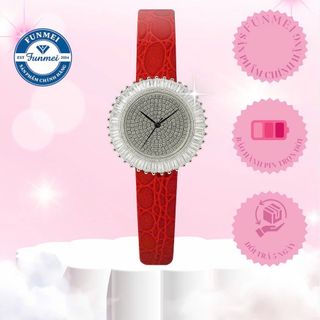 SET ĐỒNG HỒ NỮ CHÍNH HÃNG FUNMEI F2077 MẶT PHA LÊ TRẮNG FULLBOX TEM KÈM DÂY CHUYỀN