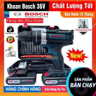 Máy Khoan Pin Bosh 36v - 3 chức năng - 25 cấp trượt - tặng 24 phụ kiện
