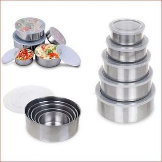 BỘ 5 THỐ INOX CÓ NẮP ĐẬY CAO CẤP