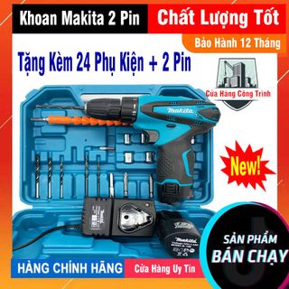Máy bắn vít Makita 12v , Tặng  24 bộ phụ kiền kèm theo máy