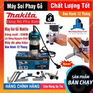 Máy Phay Gỗ Cầm Tay Makita 3709 – Máy Soi Viền, Đánh Cạnh, Tạo Rãnh Gỗ Chuyên Dụng, Công Suất Lớn