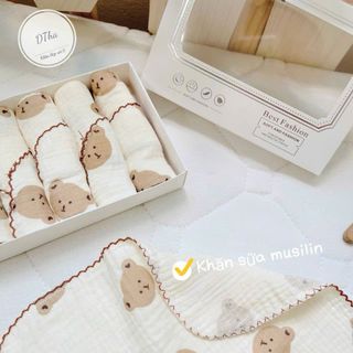 Set 5 hộp khăn sữa Muslin cho bé