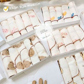 Set 5 hộp khăn sữa Muslin cho bé