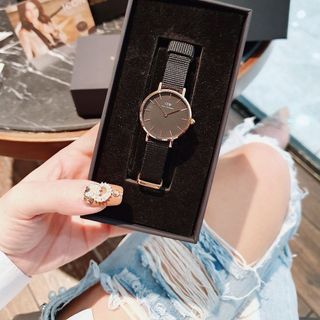 SIÊU SALE ĐỒNG HỒ NỮ CAO CẤP D WELLINGTON PETITE BLACK SIZE 28