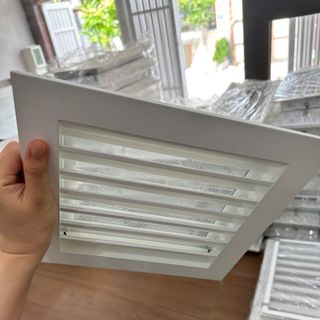 MIỆNG GIÓ LOUVER NAN Z KÈM LƯỚI CHẮN CÔN TRÙNG KTM: 200 × 200 mm - KTC: 150 × 150 mm