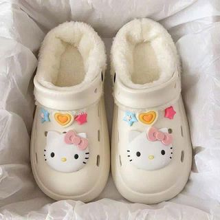 SỤC EVA LÓT LÔNG GẮN CHARM KITTY STAR SIÊU NHẸ, ĐẾ CAO 4CM DỄ THƯƠNG - PIPI STORE