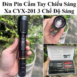 Đèn pin cầm tay 21cm zoom CYX201 / Mã 201