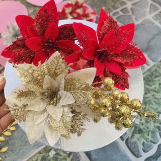 set bông phụ kiện trang trí tết , trang trí giỏ quà combo hoa ( Hàng Gía Tận Xưởng )