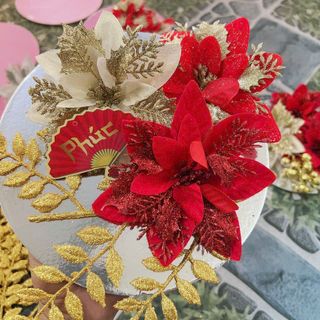 set bông phụ kiện trang trí tết , trang trí giỏ quà combo hoa ( Hàng Gía Tận Xưởng )