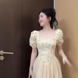 🔥 VÁY REN PHỐI LƯỚI CAO CẤP – MẶC LÊN XINH – SANG – CHUẨN TIỂU THƯ 🔥