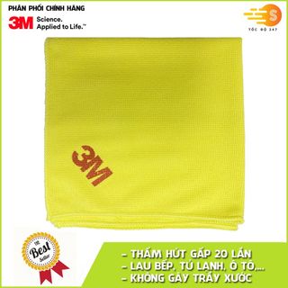 Khăn lau ô tô chuyên dụng chống trầy xước Microfiber 3M 36x36cm