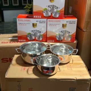 Bộ nồi inox 3 đáy đạt tường