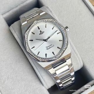 SET ĐỒNG HỒ CAO CẤP VIVIENNE LIMEHOUSE BẠC CÙNG DÂY CHUYỀN FULLBOX