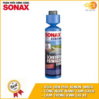 Dung dịch vệ sinh và làm trong kính lái đậm đặc 1:100 Sonax 271141/371141 250ml - rửa đèn pha XENON, đèn Plastic, tẩy vết côn trùng, các hạt nano làm trong kính, bảo vệ kính, không tạo vết sau khi gạt nước