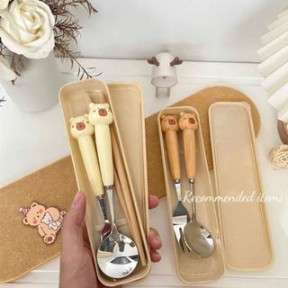 Bộ đũa thìa mang đi inox 304 cán sứ