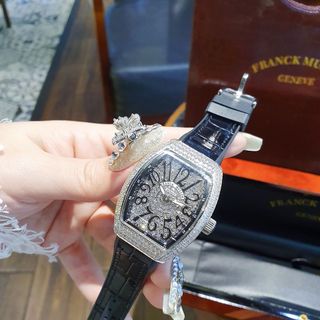 ĐỒNG HỒ NỮ CAO CẤP PRANCK VANGUARD V32 MẶT SỐ FULL XOÀN DÂY DA ĐEN