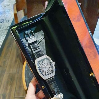 ĐỒNG HỒ NỮ CAO CẤP PRANCK VANGUARD V32 MẶT SỐ FULL XOÀN DÂY DA ĐEN