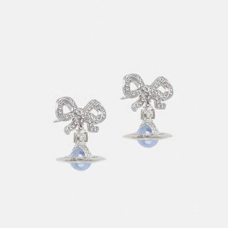 HOA TAI VÀ DÂY CHUYỀN SIÊU CẤP VIVIENNE MẶT NƠ ĐÁ FULLBOX