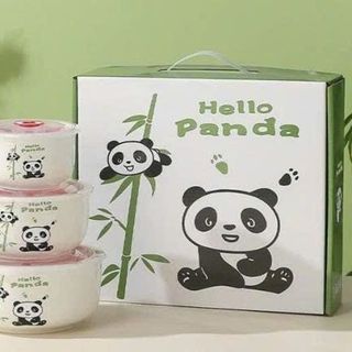 Bộ 3 Bát Không Tai Gấu Trúc cute CC ( THÙNG 28B)