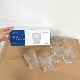 BỘ 6 LY VIỀN VÀNG DELI 280ML DSKB162-1AR