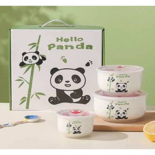 Bộ 3 Bát Không Tai Gấu Trúc cute CC ( THÙNG 28B)