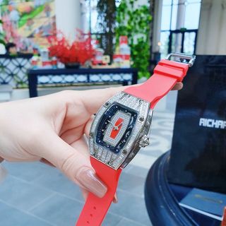 XẢ KHO ĐỒNG HỒ NỮ SIÊU CẤP RITRARD MILLER DÂY CAO SU MẶT CHỮ NHẬT VIỀN PHA LÊ