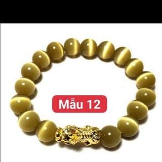 Chuỗi phong thủy đeo tay 10ly đá mắt mèo mix tỳ hưu