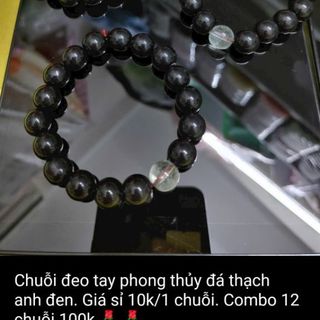 Vòng tay đen đá thạch anh phong thủy